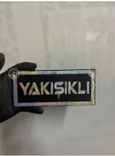 Resim Siyah Renk Üzeri Hologram Renk Yakışıklı Yazılı Vantuzlu Cam Süsü 