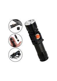 Resim P50 Led Şarjlı Mıknatıslı Usb El Feneri Siyah 