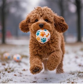 Resim markentegra Renkli Pati Desenli Orta Boy Tenis Topu - 6.5 cm, Dayanıklı, Diş Dostu 