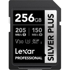 Resim Lexar 256GB Lexar LSDSIPL256G-BNNNG Professıonal Sılver Plus Sdxc Uhs-I Cards Up To 205MB/S Read 150MB/S Wrıte C10 V30 U3 
