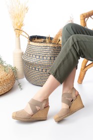Resim Egepass HASIR DETAYLI DOLGU TOPUK ESPADRİL SANDALET 
