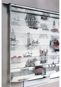 Resim Etekli Istanbul Desenli Zebra Stor Güneşlik Perdeler 