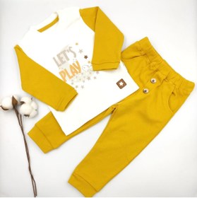 Resim bebekstar Bebek Star Let's Play Hardal-krem Bebek Eşofman Takım %100 Cotton 