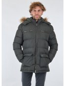 Resim Four Hand'S Kapüşonlu Fermuarlı Cepli Yeşil Erkek Kaban Kb-Aohs-8 Yeşil 