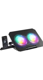 Resim My Best Store Notebook Soğutucu Stand Rgb Aydınlatmalı Iki Fanlı Laptop Altlığı 