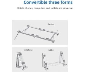Resim Ayarlanabilir Yüksek Kalite Metal Laptop Dizüstü Stand, Katlanabilir Taşınabilir Laptop, Tablet Telefon Yükseltici Standı Tutucusu, ipad Uyumlu, macbook Uyumlu 
