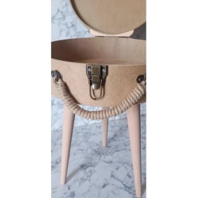 Resim Bengi Ticaret Hobi 90190 Adn Bavul Yuvarlak Fiskos Sehpa HAM Ahşap Mdf Kutuda Sevk El Yapım 