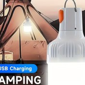 Resim 1 Adet Taşınabilir LED Balıkçılık Ampulü, Seyahat Macerası için Kancalı Arama Işığı, Dağa Tırmanma, USB Şarj Edilebilir Kamp Çadır Feneri, Dış Mekan Seyahati için Elde Tutulan Acil Durum Sel Lambası 