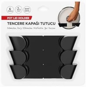 Resim Tencere Kapağı Tutucu 3 Set (6 Parça) Kendinden Yapışkanlı, Pot Lid Holder 