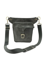 Resim twingold Deri Unisex All in One Bel ve Bacak Çantası - Antrasit 