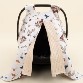 Resim Puset Örtüsü - Çift Taraflı - Sütlü Kahve Örgü - Harry 