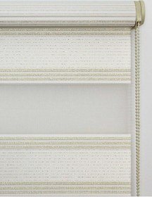 Resim Buperde Beyaz - Altın Simli Pilise Pliseli Zebra Stor Perde 