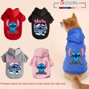 Resim Stitch Kostümü - Resmi Stitch Kapüşonlu Sweatshirt Ceket, Yumuşak Polar Köpek Montu ve Stitch Yüz Desenli, Çamaşır Makinesinde Yıkanabilir Chihuahua, Shiba Inu, İngiliz Teriyerler için Sonbaharlık Giysiler - Sevimli Doğum Günü Partisi Kıyafeti (Resmi Ürün) - Stitch Hayranları İçin Mükemmel Hediye 