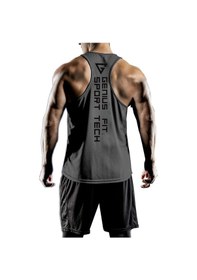 Resim Erkek Dry Fit Y-back Gym Fitness Sporcu Atleti Genıus-fıt Füme 