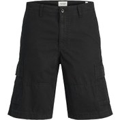 Resim Jack Jones Erkek Yandan Cepli Kargo Şort 12274389 Siyah 