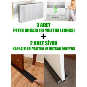 Resim Minufco Ankaflex 3 Adet Kalorifer Peteği Arkası Isı Yalıtım Levhası ve 2 Adet Kapı Altı Rüzgar ve Ses Önleyici 