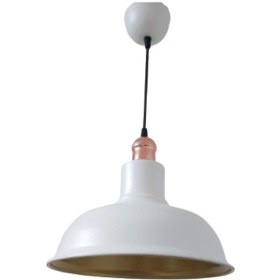 Resim Rys Retro Metal Dekoratif Beyaz Içi Gold Bakır Duylu Tekli Sarkıt (536632811) 