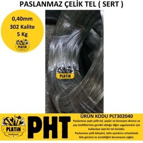 Resim Platin Hırdavat 302 Kalite Paslanmaz Çelik Tel 0,40MM ( Parlak ) 5 kg 