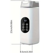 Resim Fochsia Beyaz Taşınabilir Usb Şarjlı 13 14.2 Ons Blender Meyve Sürahisi Dijital Ekran Paslanmaz Bıçak 