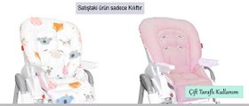 Resim Holmer Leke Tutmaz Organik Max-T Pembe Mama Sandalyesi Minderi ve Kılıfı 
