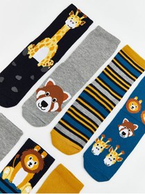 Resim LC Waikiki Shining Store'dan Işıltılı Seçimler Dokulu Erkek Çocuk Soket Çorap 7'li Paket 