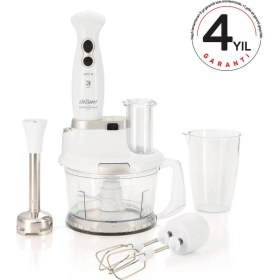 Resim Çok Amaçlı Mutfak Robotu ve Blender Seti, Şık Beyaz Tasarım 