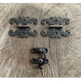 Resim Özs Dekoratif Tavla Menteşe Klips Kutu Menteşe ve Klips Oksit 10 Takım 