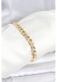 Resim Pirinç Gold Renk Vıp Seri Sarmal Damla Model Zirkon Taşlı Kadın Bileklik Diğer 