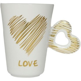 Resim Porselen Kupa Bardak Çift Taraflı Baskılı Kalpli N11.11107 