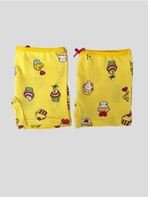 Resim elmas kids Kız Çocuk Pamuklu Dondurma Desenli 2'li Boxer 