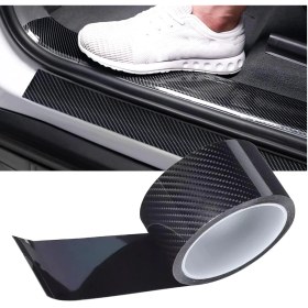 Resim Kapı Eşiği Tampon Bagaj Koruma Folyosu Karbon Folyo 5cmx5m Siyah 
