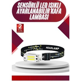 Resim Yüksek Işıklı Şarjlı Ve Sensörlü Led Kafa Lambası Kamp Lambası Diğer 