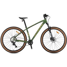 Resim Kron Xc100 Pro 27,5 Jant 15k 8 Vites H.disk Dağ Bisikleti Mat Haki Parlak Sarı Yeşil 