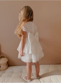 Resim Lace Fistolu Ekru Elbise Ekru 