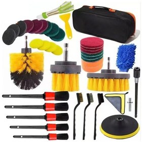 Resim Geeksen 40 Parçalı Elektrikli Matkap Fırçası İç Klima Havalandırma Temizleme Fırçası Araba Lastiği Temizleme 