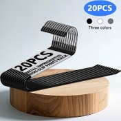Resim 20 adet Ağır Hizmet Tipi Z Şekilli Metal Pantolon Askıları, Kaymaz Dolap Düzenleyici Pantolon, Etek ve Pantolonlar için, Dayanıklılık ve Parıltılı Görünüm için Toz Kaplama, Ev Depolama için İdeal, Giysi Askıları 