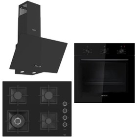 Resim Siemens &Ferre Caserta Wok Bek -Döküm Izgara 3lü Ankastre Set (HB011FBA1T - SC405 - D086) 65 cm Ocak 