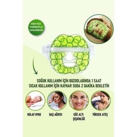 Resim Salatalık Yüz Maske Jel Sıcak Soğuk Kullanım Rahatlatıcı 