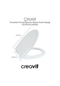 Resim Creavit Çınar Duroplast Yavaş Kapanan Klozet Kapağı KC0703.01.0000E 