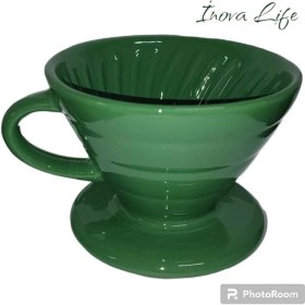 Resim Tekno Trust 600 ml ve Üzeri Inova Life Yeşil V60 02 Seramik Dripper Kahve Demleme Ekipmanı Seramik 
