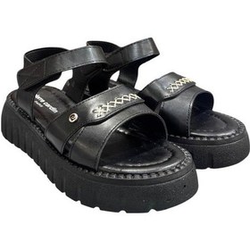 Resim Pierre Cardin Dolgu Topuk Anatomik Taban Bayan Sandalet Siyah 