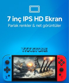 Resim YKK Store G90 Oyun Konsolu – 7 inç IPS HD Ekran, 10.000 Klasik Oyun, 2000mAh Pil, Taşınabilir Tasarım 
