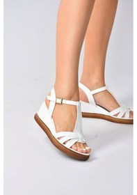 Resim Fox Shoes Beyaz Dolgu Topuklu Kadın Ayakkabı K674305309 Beyaz-suni Deri 
