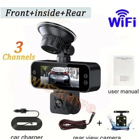 Resim 2025 Yenı 3 K Wıfı Konol Araba Dvr'ı 1080 P Araç Kamerası Arabalar İçin Ön Ve D None X432-wıfı-3cam 