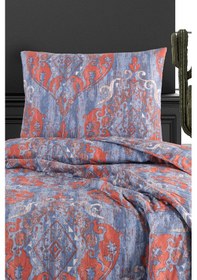 Resim Kapitone Yatak Örtüsü Seti Tek Kişilik Hitit Lacivert Lacivert 