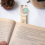 Resim Salyangoz Simgeli İsimli Ahşap Kitap Okuma Ayracı 