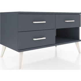 Resim Hyperion Şifonyer 3 Çekmeceli 88x44x48 Antrasit-antrasit Antrasit 