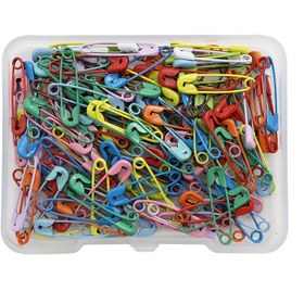 Resim 26/50 canlı renkli şekerimsi güvenlik iğneleri - paslanmaz çelik, küçük boy, dikiş ve el işleri için ideal, çeşitli renklerde şeffaf saklama kutusunda, dikim aksesuarları ve malzemeler 