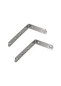 Resim 2x 125x75mm L Şekli Paslanmaz Çelik Raf Köşe Desteği Köşebent 
