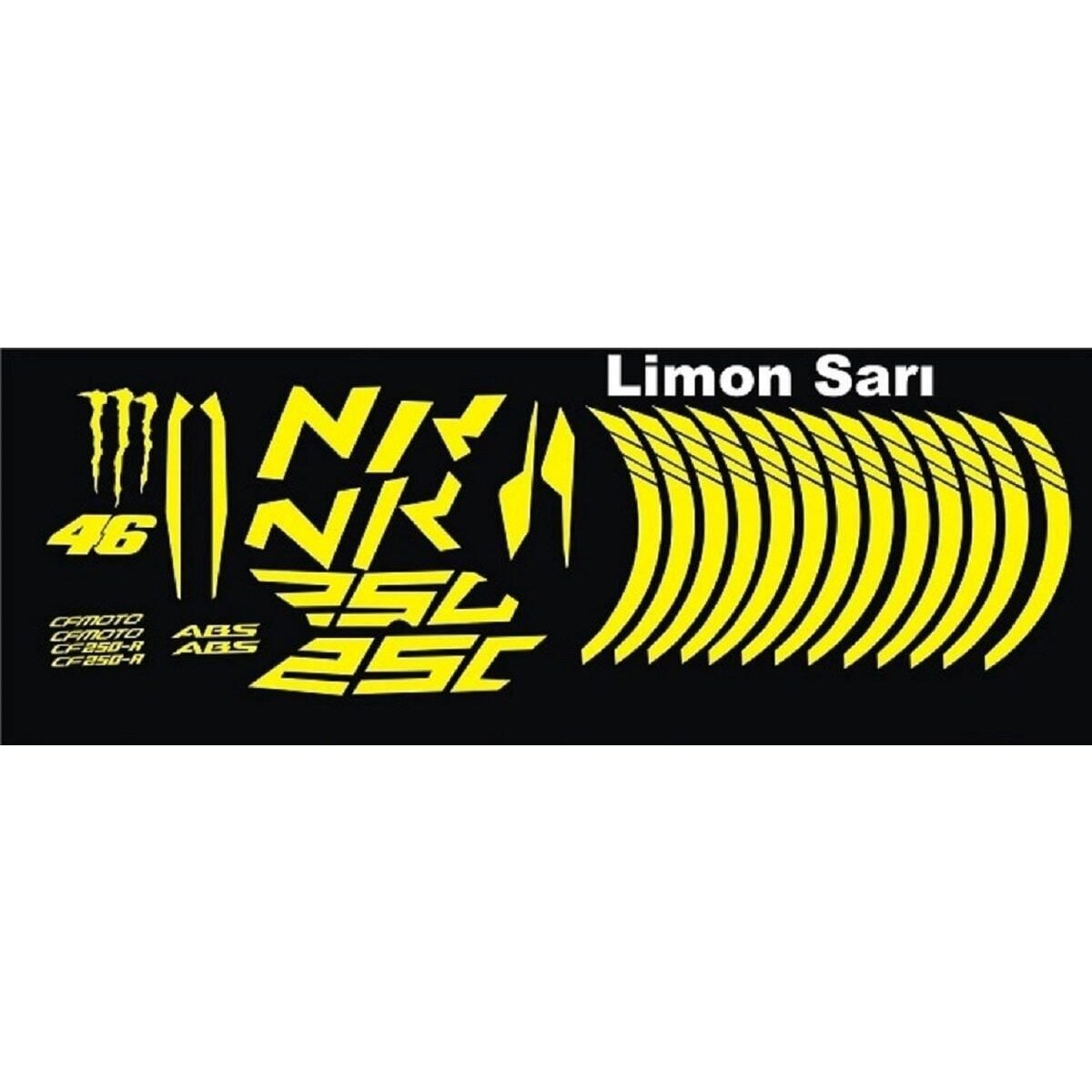 Tekerisi Sticker TESORİ TESSİLLİ yeni özel motosiklet Jant Şeridi Sticker Set Cf Nk 250 ...